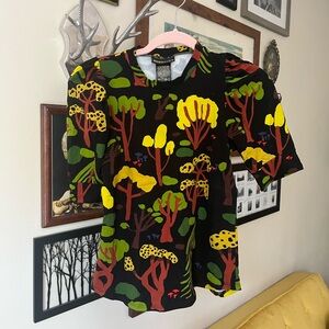 Nooworks Forager Tree Print Puff Sleeve Top